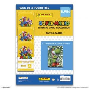 Super Mario Trading Card - Pack de 3 pochettes + 1 carte en Édition Limitée