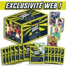 EXCLU WEB Panini Foot Ligue 1 2022  Boîte de 100 pochettes + 50 Stickers manquants offerts